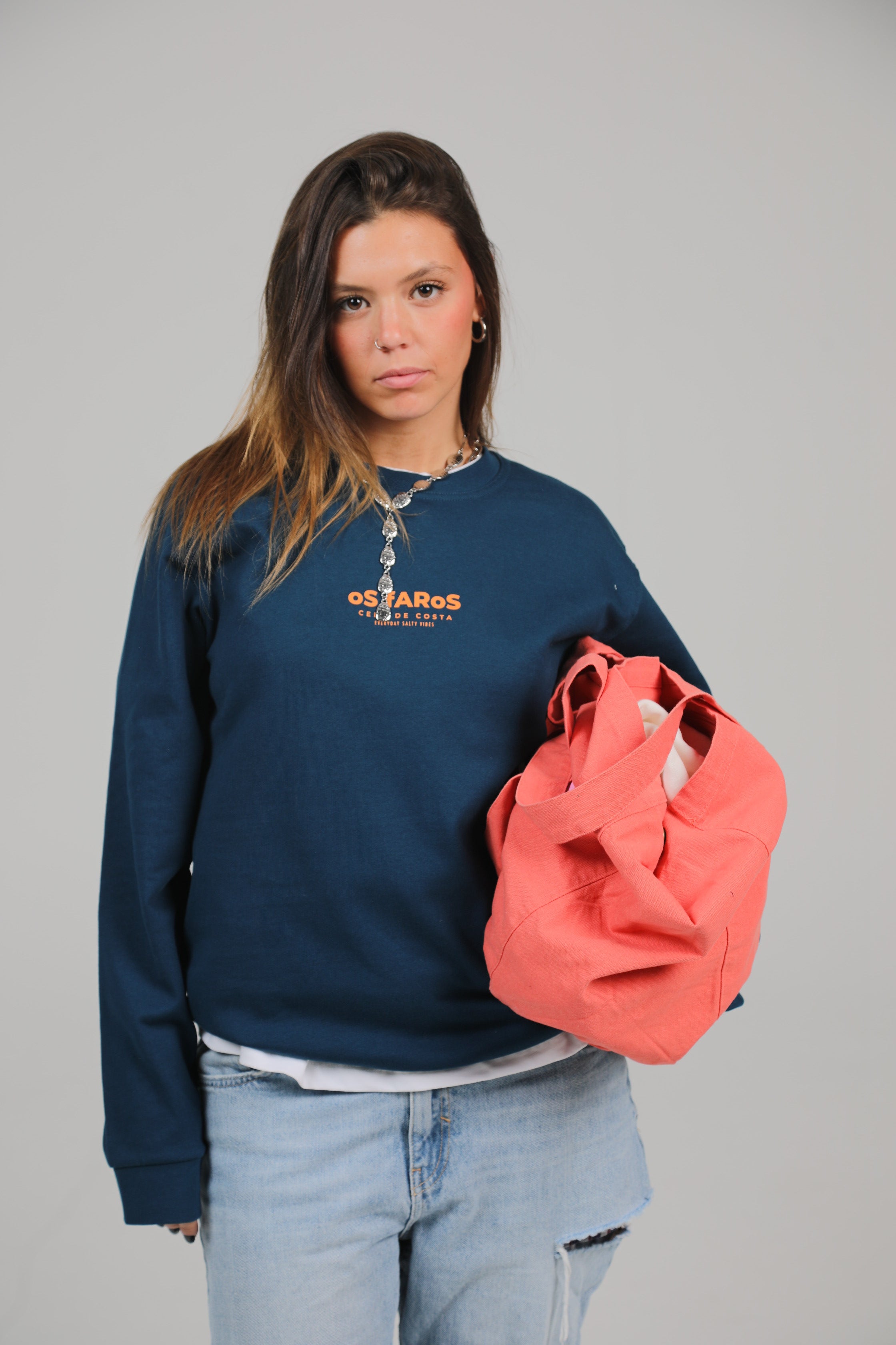 SUDADERA OS FAROS AZUL/NARANJA